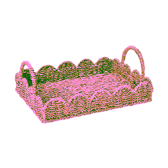 Handwoven tray with handles