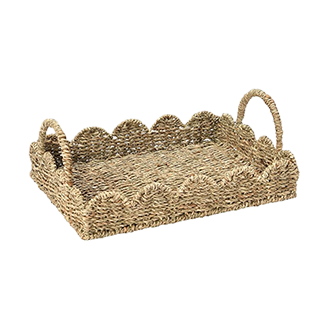 Handwoven tray with handles