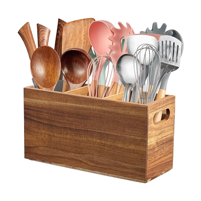 ALELION Acacia Wood Utensil Holder