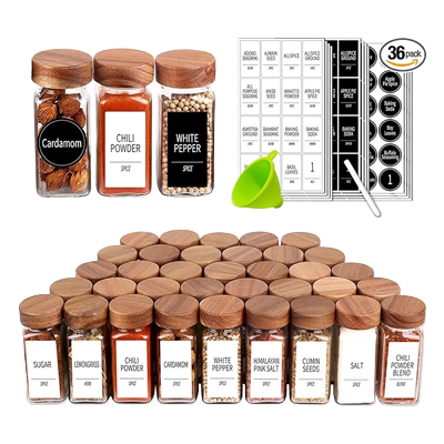 Churboro 36 Glass Spice Jars_