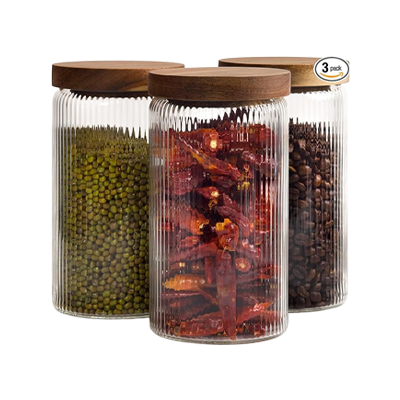 Mason & Fable Ribbed Glass Jars